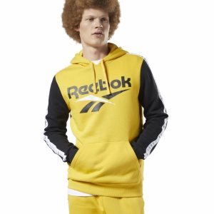 Bluza Z Kapturem Męskie Reebok Classic Vector Głęboka Zielone Żółte PL 95RDAHE